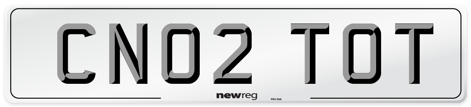 CN02 TOT Number Plate from New Reg